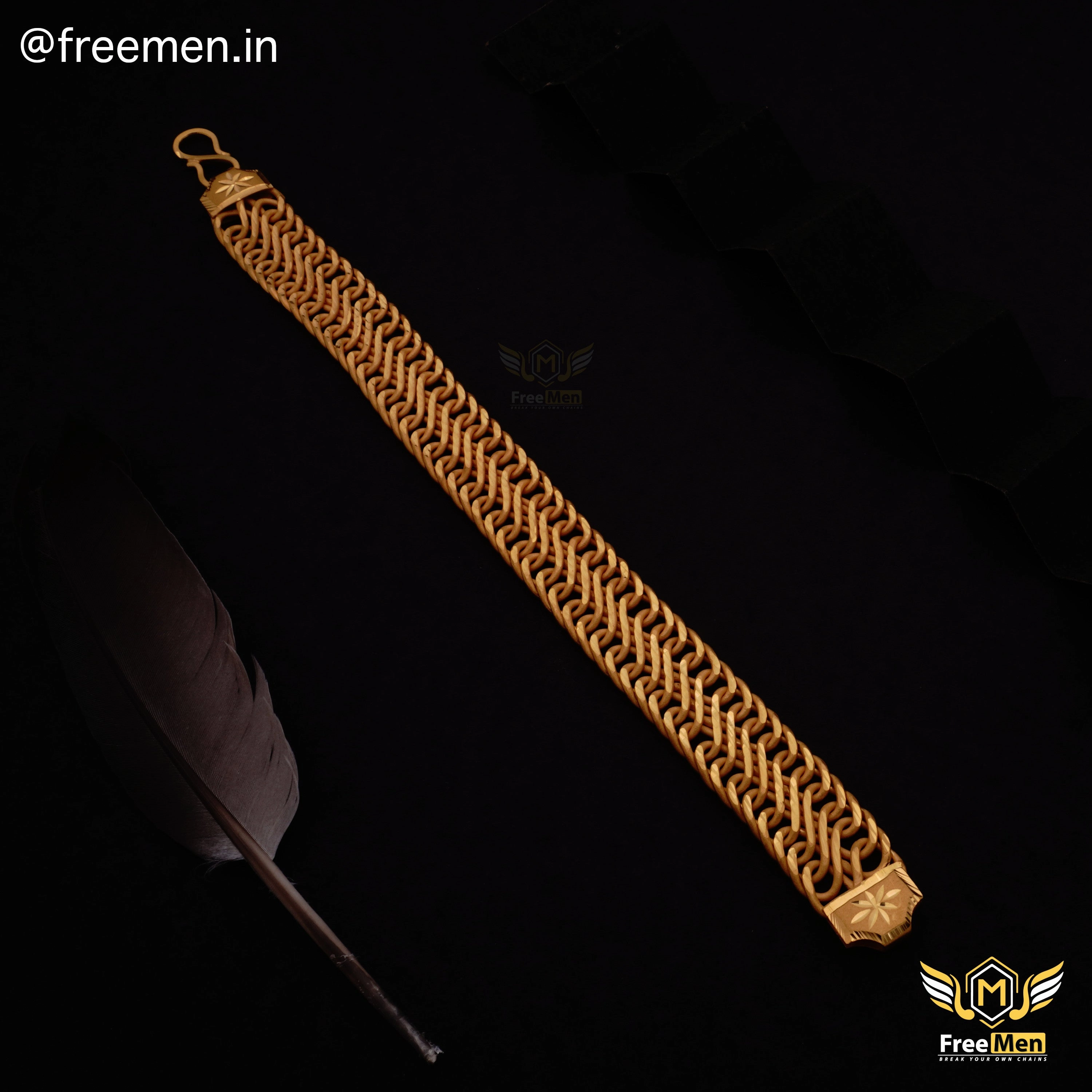 Best Atta Gold Plated Bracelet for Men - FM141 Color Accent