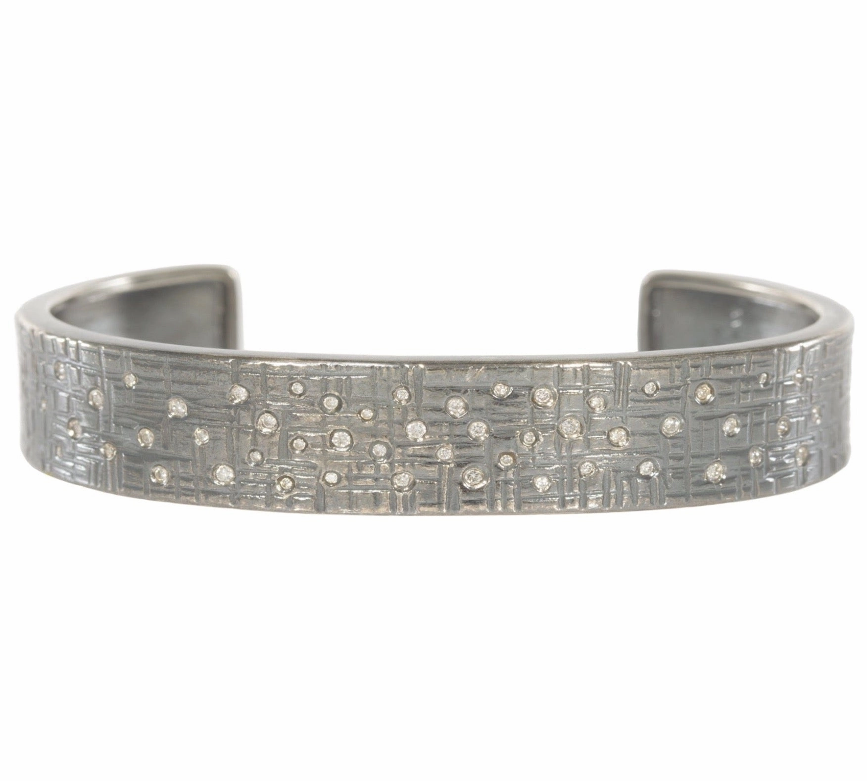 Silver Aspen Squared Cuff - Oxidized Silver   Reclaimed VS Diamonds Radiant Accessories Classic Attire