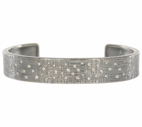 Silver Aspen Squared Cuff - Oxidized Silver   Reclaimed VS Diamonds Radiant Accessories Classic Attire