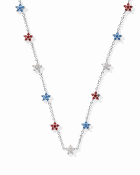 Kendra Scott Sierra Star Silver Crystal Strand Necklace Impeccable Highlight
