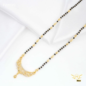 One line Small Leaf AD Flower mangalsutra for women - FWM99 High-Quality Piece Comfort Mood