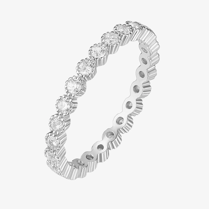 Cubic Zirconia Full Eternity Stackable Band Ring Sturdy Symbol His Present