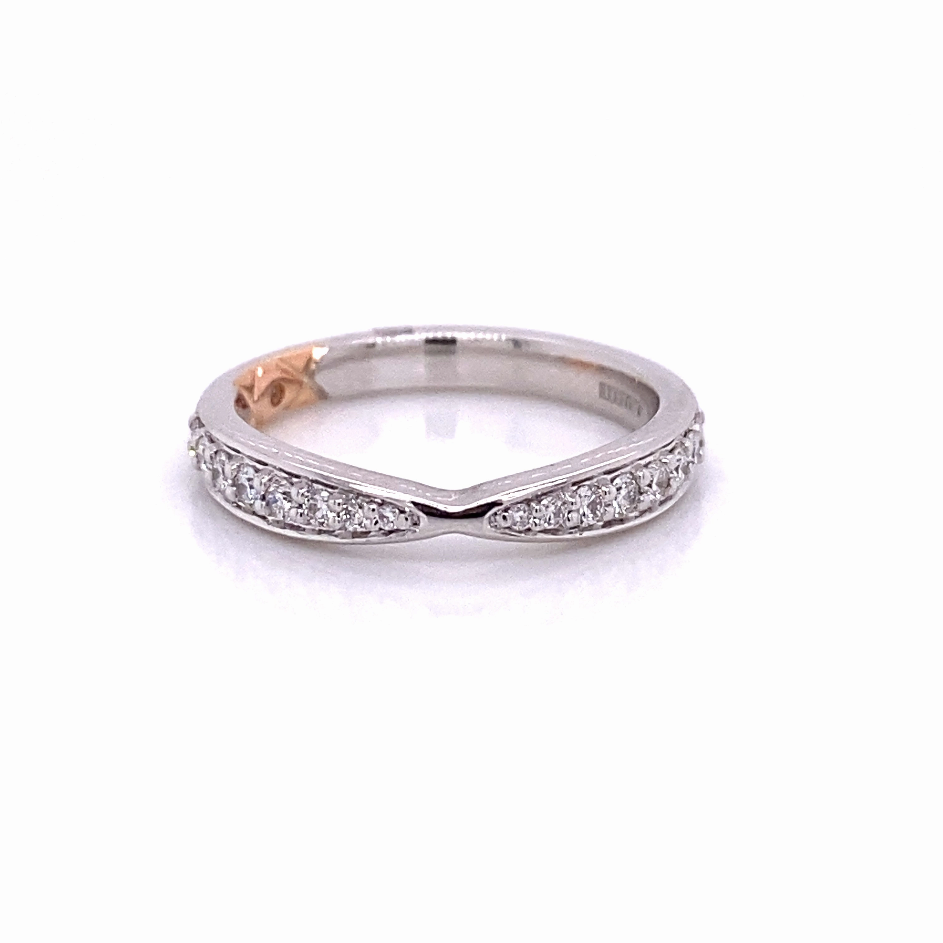 A. JAFFE Half Anniversary Diamond Wedding Ring in 14K White/Rose Gold (0.29ctw) Daywear Style Contemporary Mark