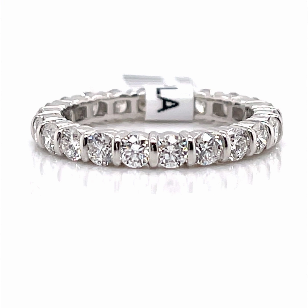 Minimal Pop Bremer Jewelry Anniversary/Eternity Diamond Wedding Ring in 950 Platinum (1.87ctw)