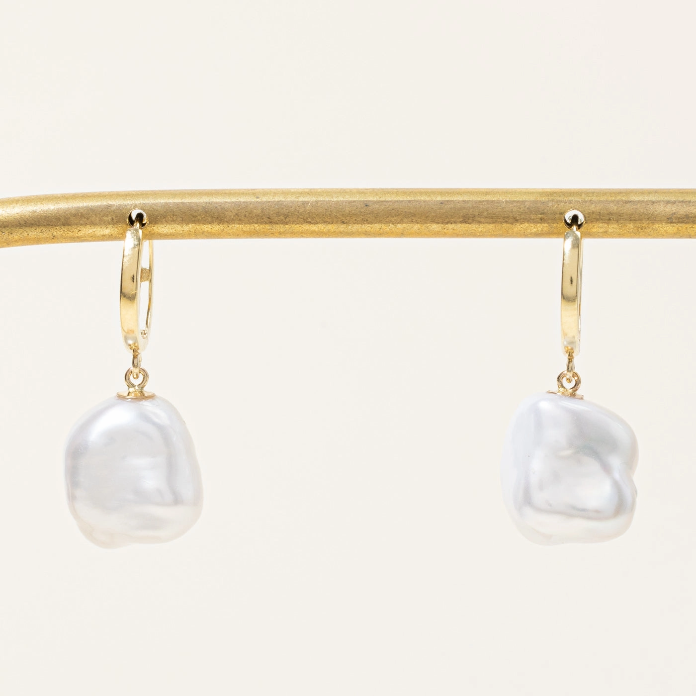 City Stroll Exclusive Style '100 Ways' Keshi Freshwater Pearl Hoop Drop Earrings