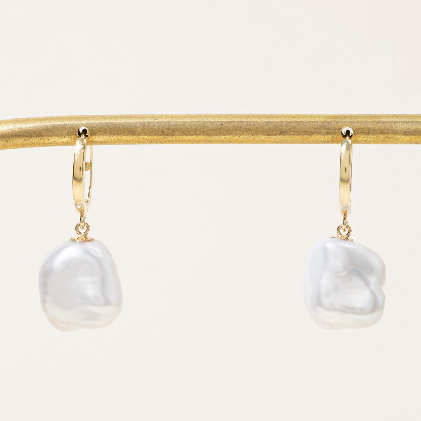 '100 Ways' Keshi Freshwater Pearl Hoop Drop Earrings Timeless Charm City Spark