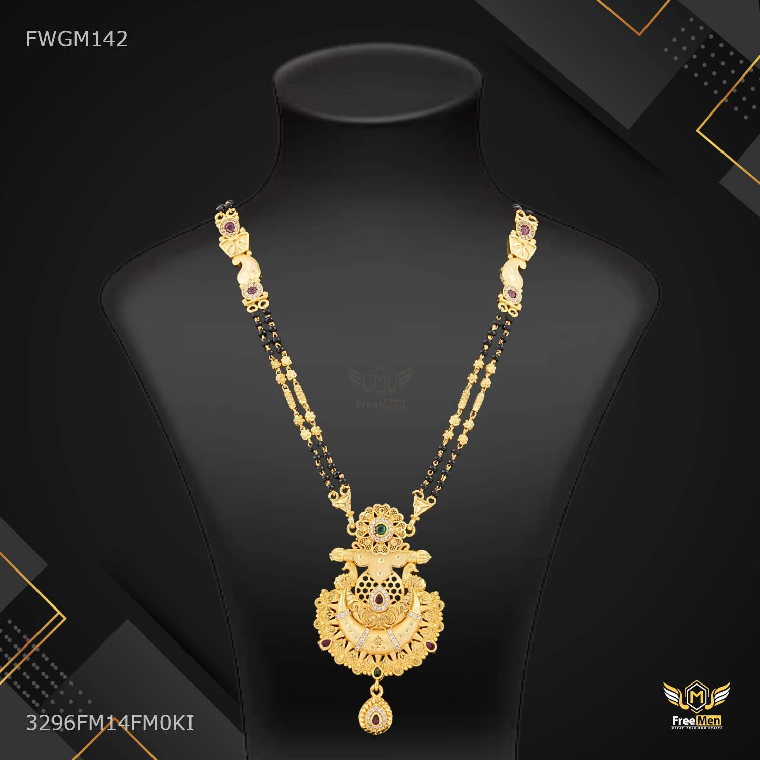 Designer Half AD Moon Mangalsutra for women - FWGM142 Creative Edge Formal Wear