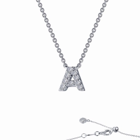 Graceful Feature Vogue Accent Letter A Pendant Necklace