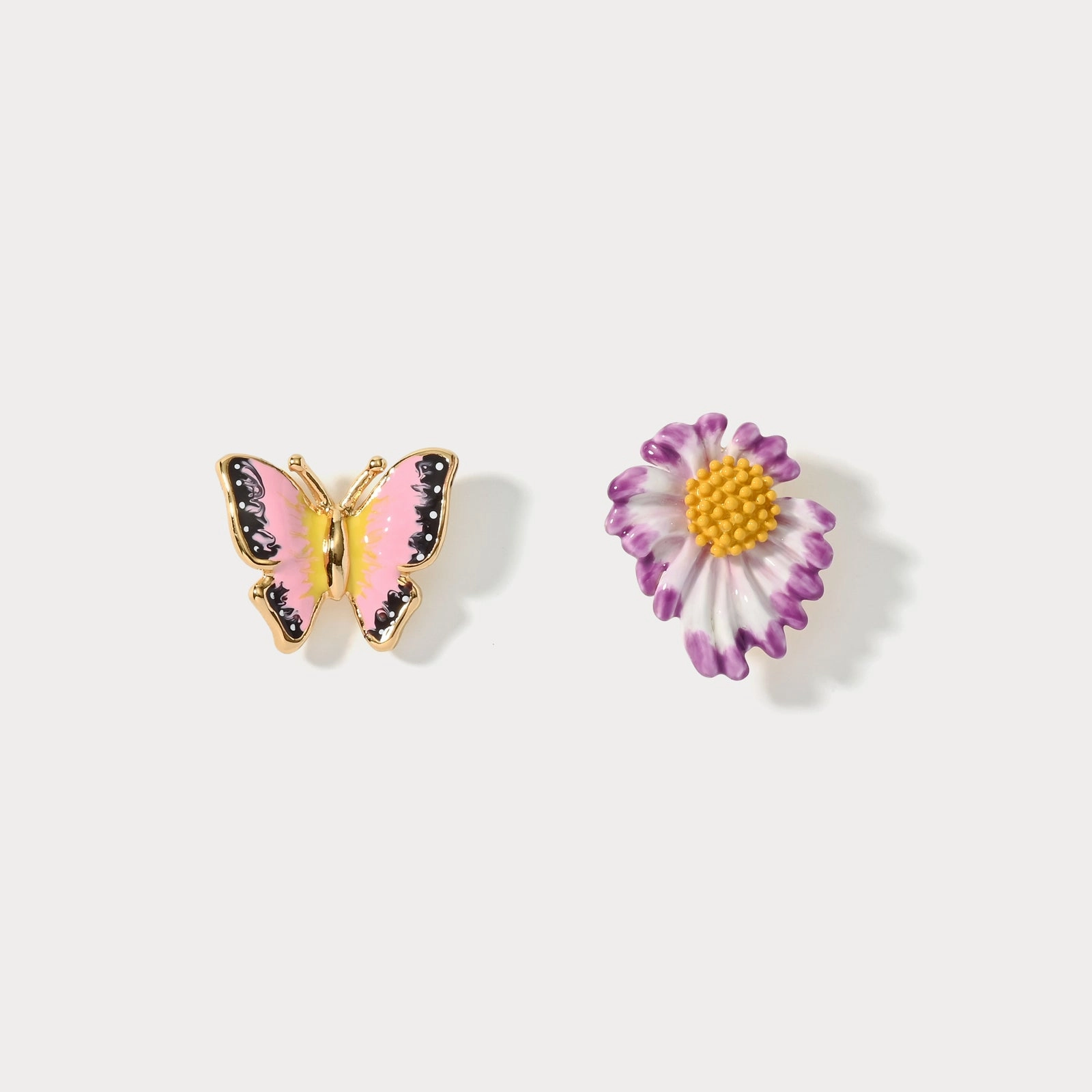 Lightweight Element Daisy Butterfly Stud Earrings