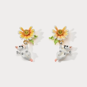 Embellished Item Exquisite finish Daisy Dog Earrings