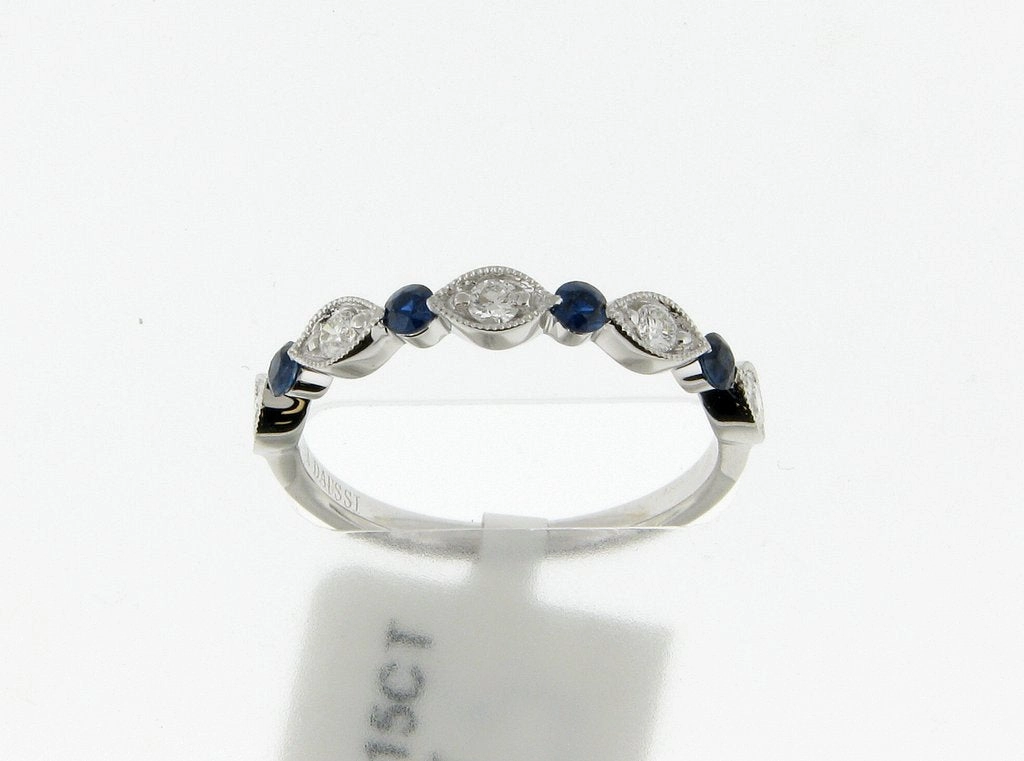 Henri Daussi Half Anniversary Diamond Wedding Ring in 18K White Gold (0.15ctw) Local Craft Strong Statement