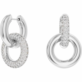 Swarovski Dextera Hoop Earrings, White Minimal Charm