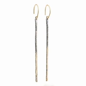 family gathering The About Town Earrings - 18k Gold Fused with Oxidized Silver