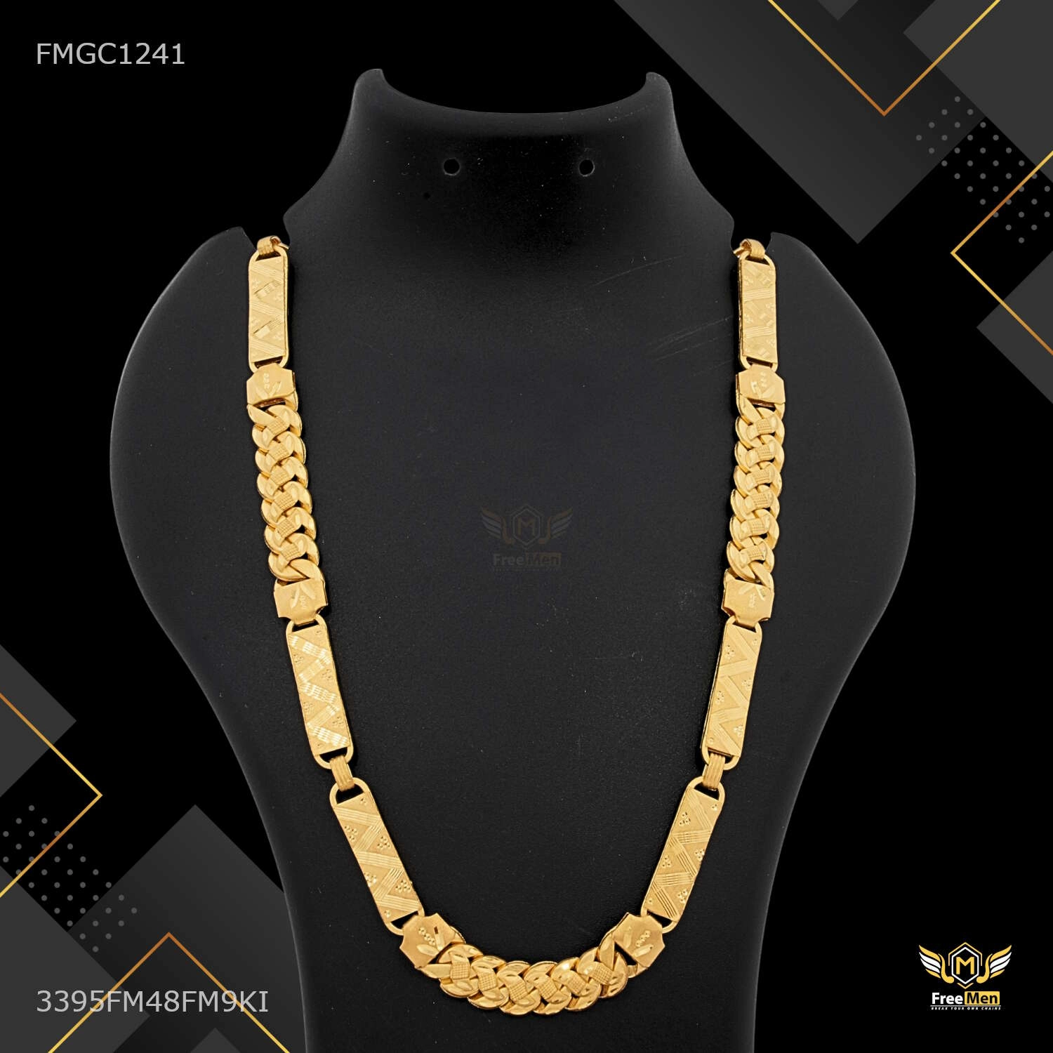 Dual Long Nawabi with Pokel gold plated chain For Man - FMGC1241 Luxury Highlight Engagement Style