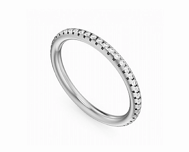 Noam Carver Half Anniversary Diamond Wedding Ring in 14K White Gold (0.35ctw) Daytime Gift Graceful Balance