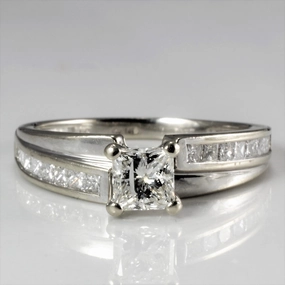 Timeless Shape Pretty Pair Princess Cut Diamond Accented Ring | 0.76ctw | SZ 6.25 |