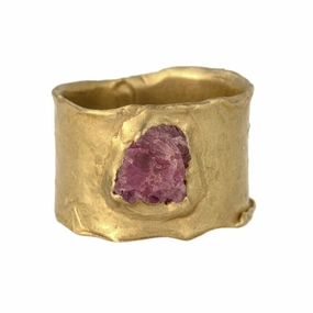 EOS Ring - Brass   Ruby Understated Fit