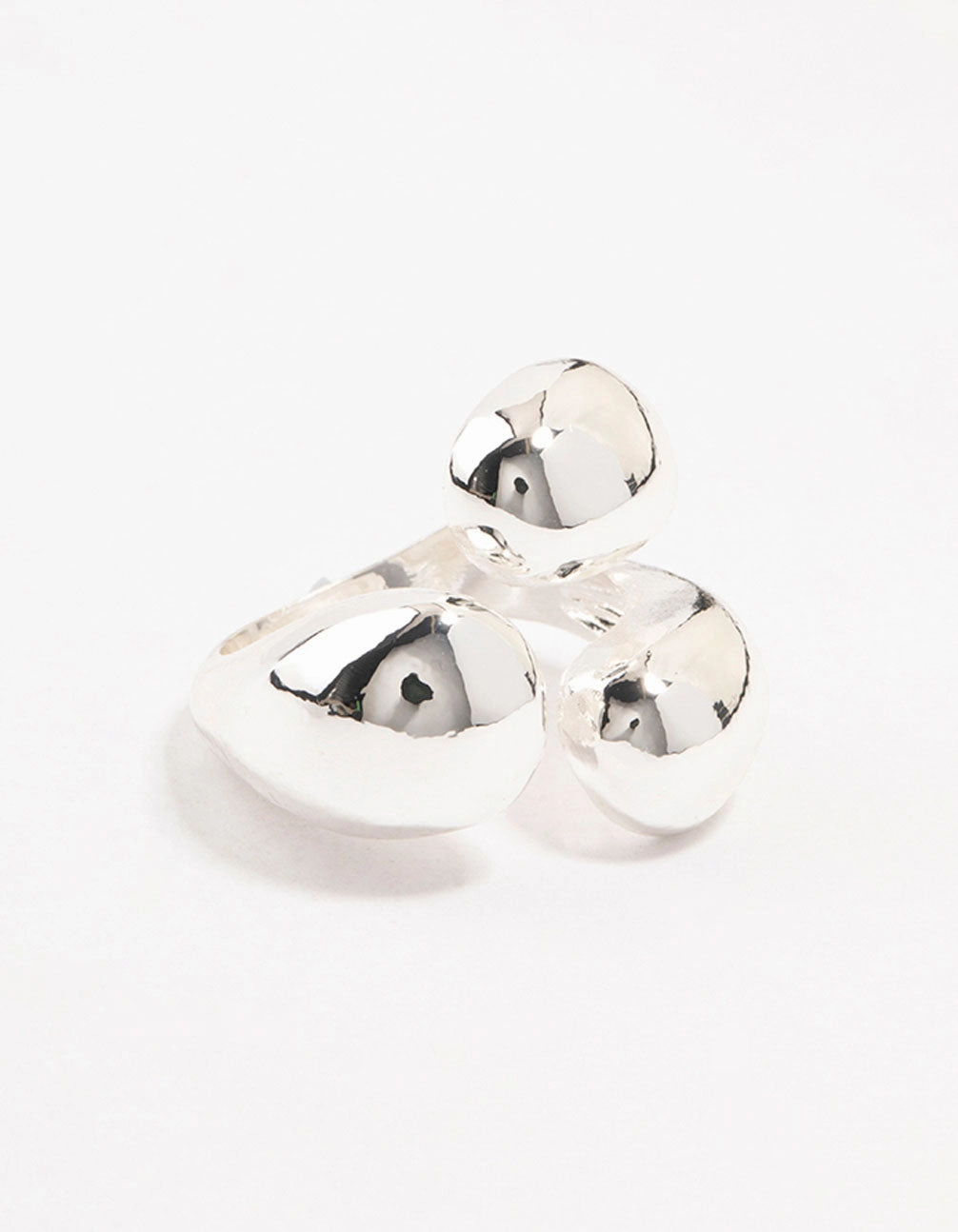 Neutral Tone Silver Plated Bubbly Wrapped Ring