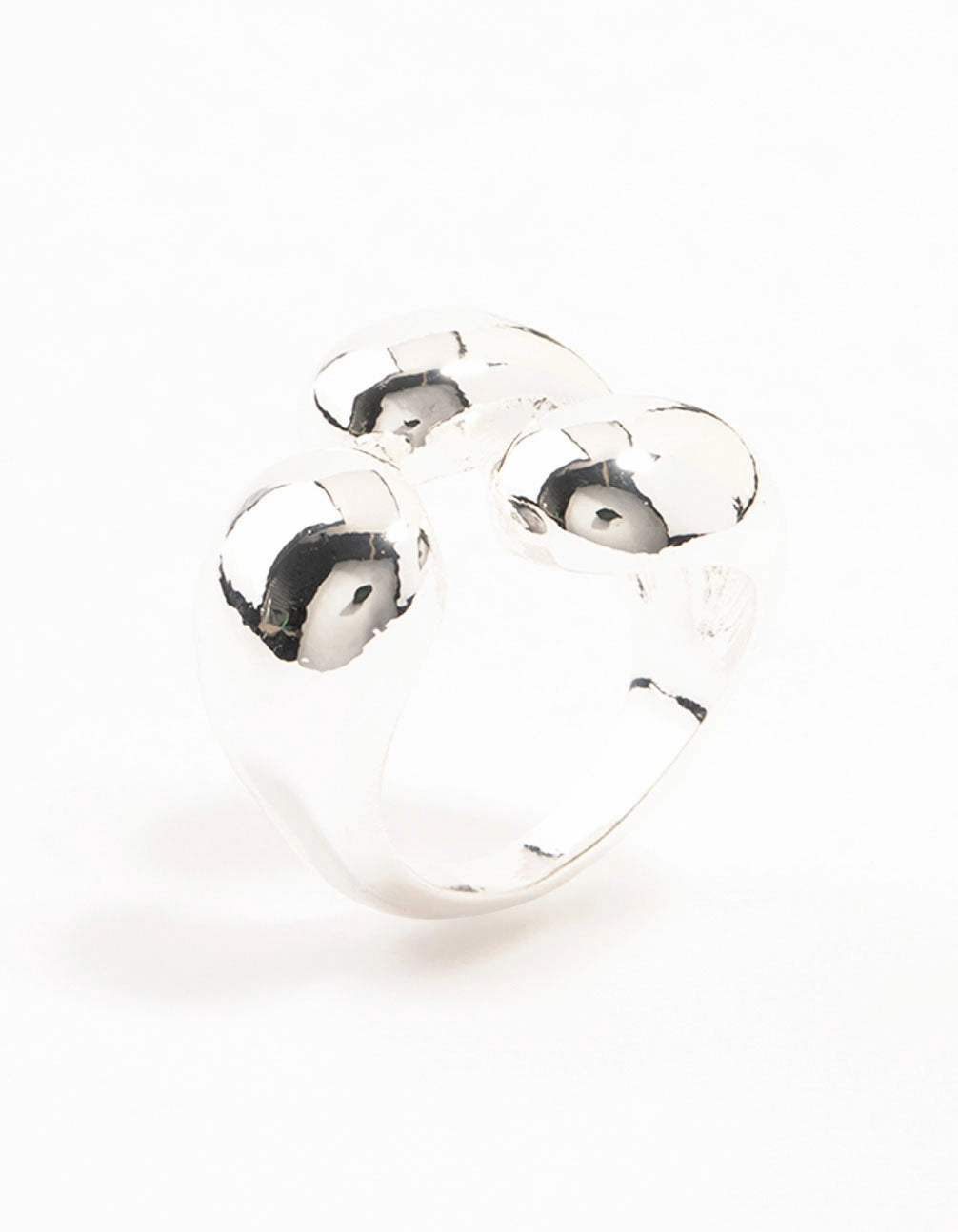 Silver Plated Bubbly Wrapped Ring Evening Accessories