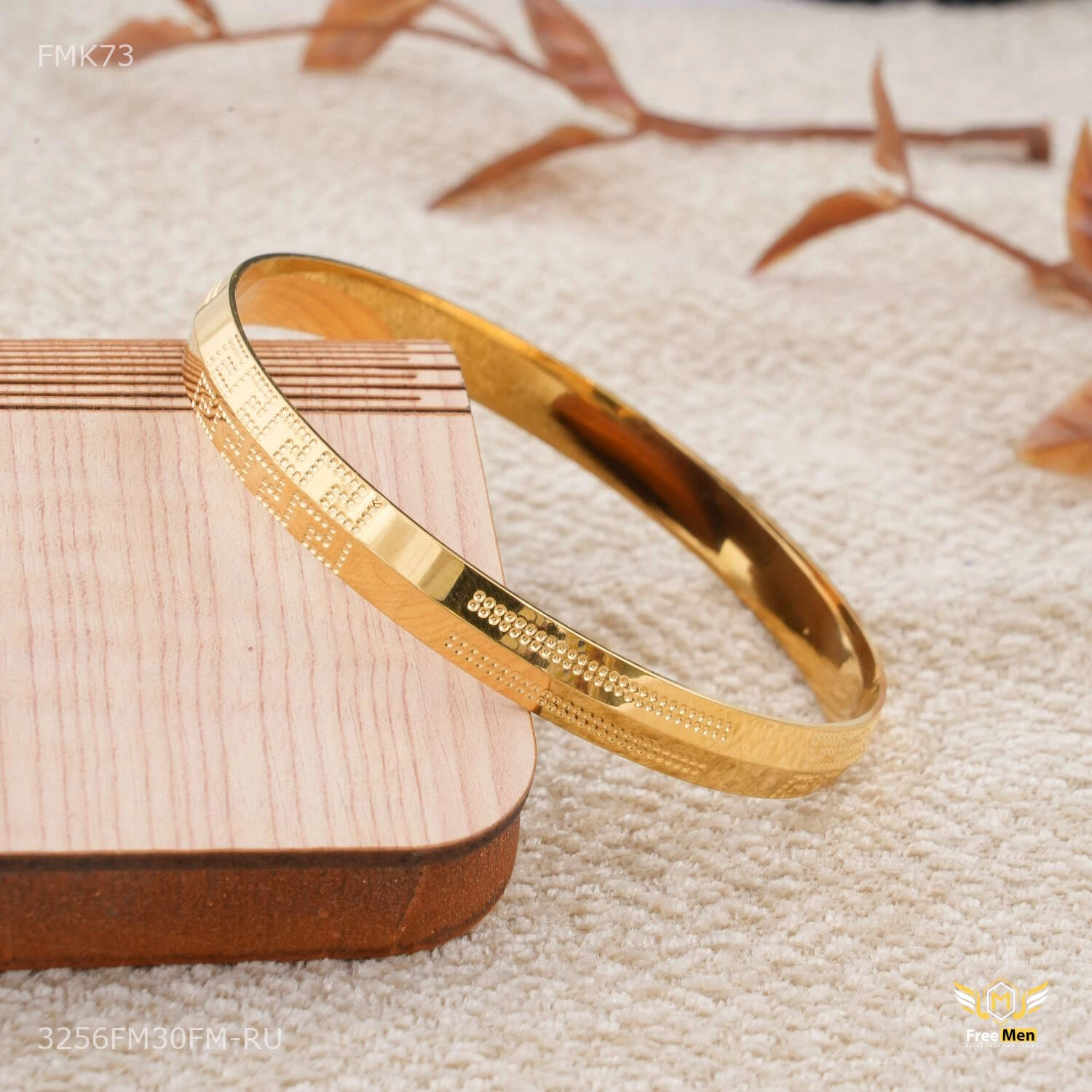 Designer Dot Lining golden kada for Men FMK73 Pretty Touch Everyday Touch