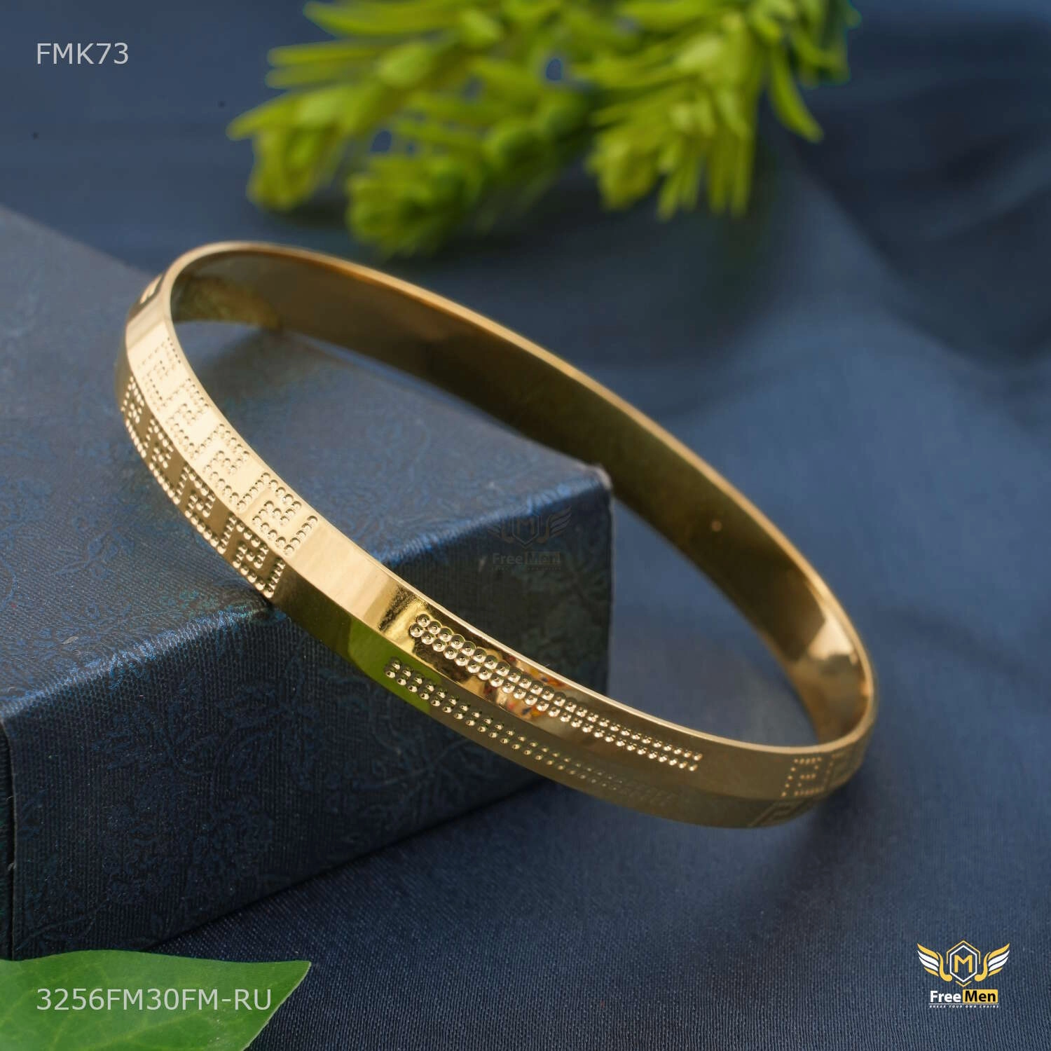 Designer Dot Lining golden kada for Men FMK73 Office Vibe