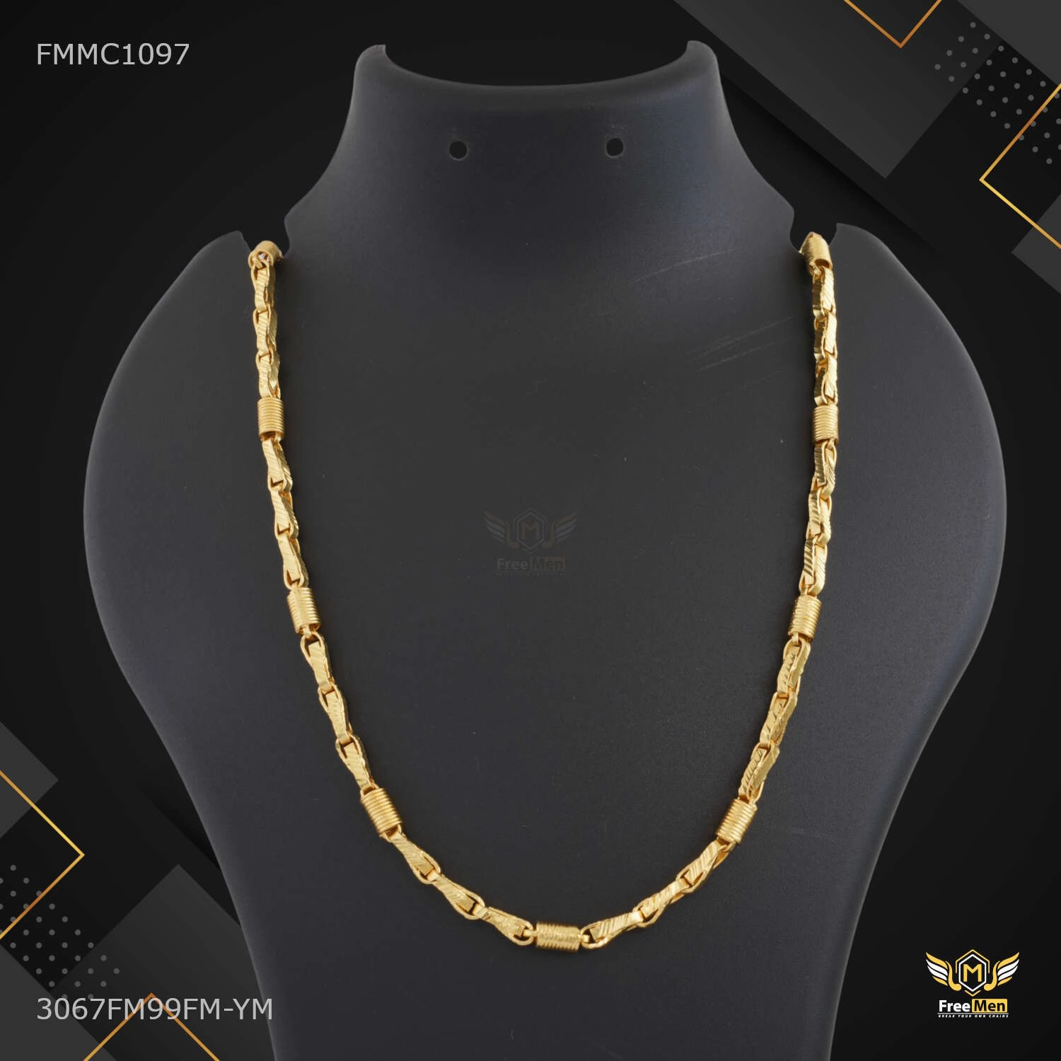 Designer Drop Lock to Lock with Spring chain for Man - FMMC1097 Minimal Detail Bridal Touch