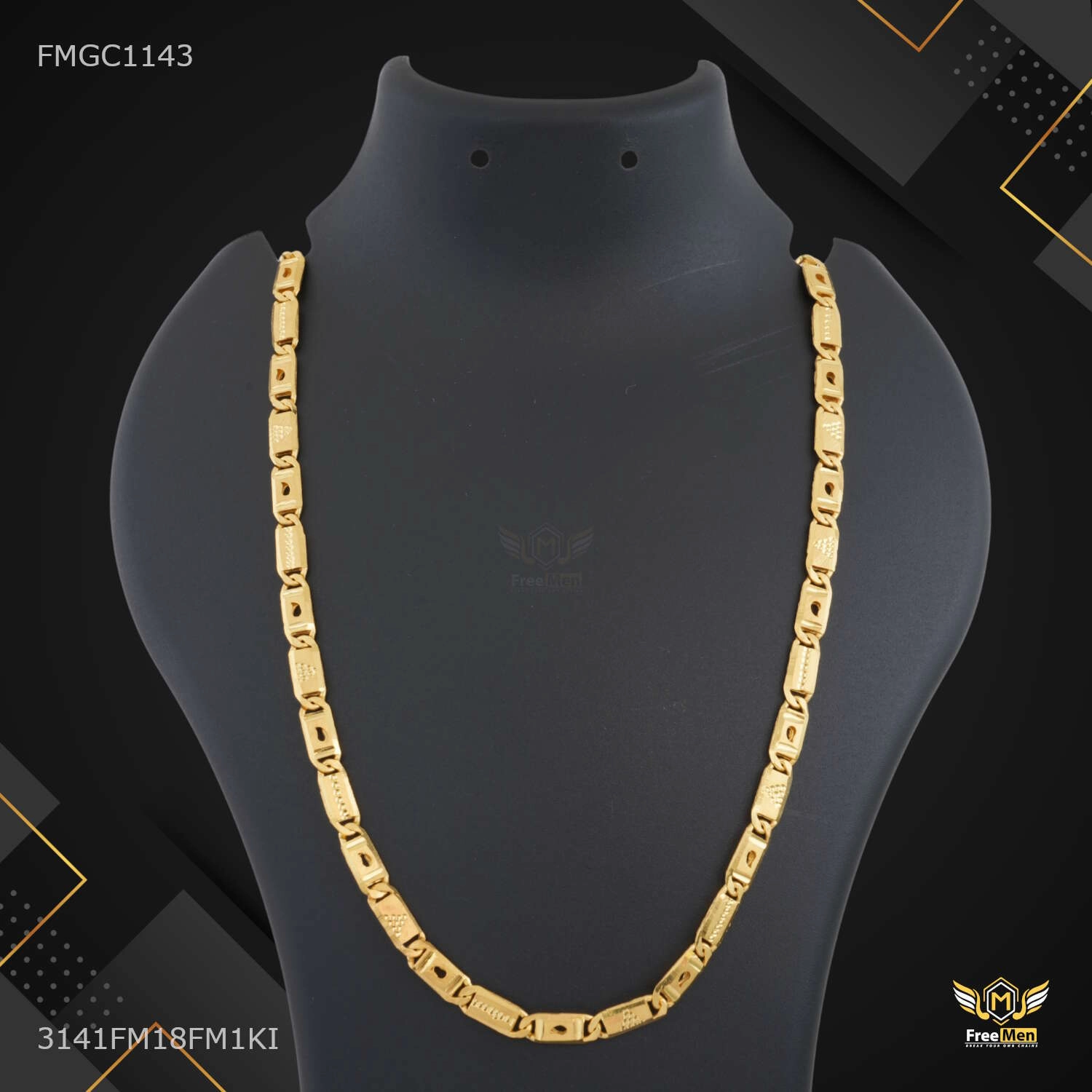 Designer Drop Shape Nawabi Gold plated Chain - FMGC1143 Chic Element family event