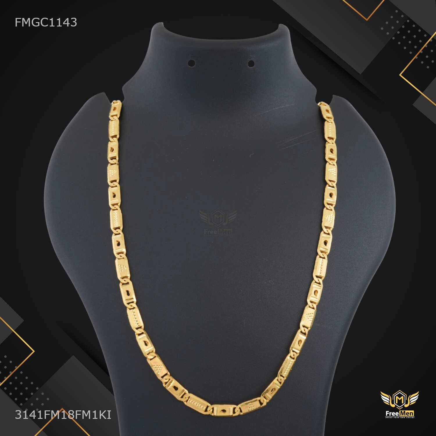 Designer Drop Shape Nawabi Gold plated Chain - FMGC1143 Modern Charm