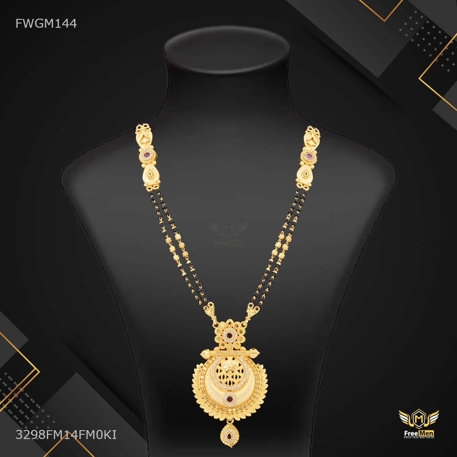 Distinctive Detail Model Mood Designer Moon texture Mangalsutra for women - FWGM144