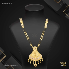 Designer Radha Krishna with AD Mangalsutra for women - FWGM145 Artisan Touch Shiny Jewelry Touch