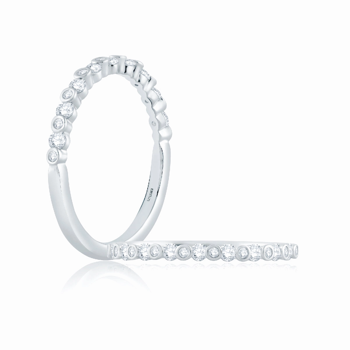 Elegant Gift A. JAFFE Half Anniversary Diamond Wedding Ring in 18K White Gold (0.28ctw)