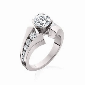 Diamond Channel-Set Semi-Mount Engagement Ring Hypoallergenic Item