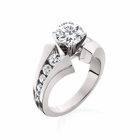 Diamond Channel-Set Semi-Mount Engagement Ring Hypoallergenic Item