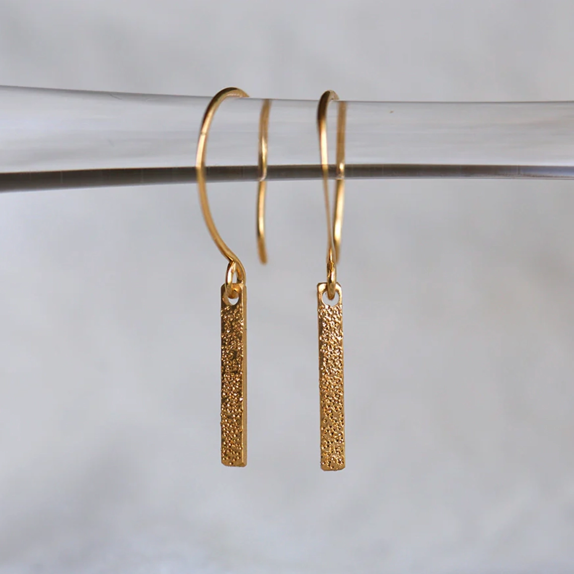 Diamond Dusted Bar Earrings Graceful Craft Sleek Feature