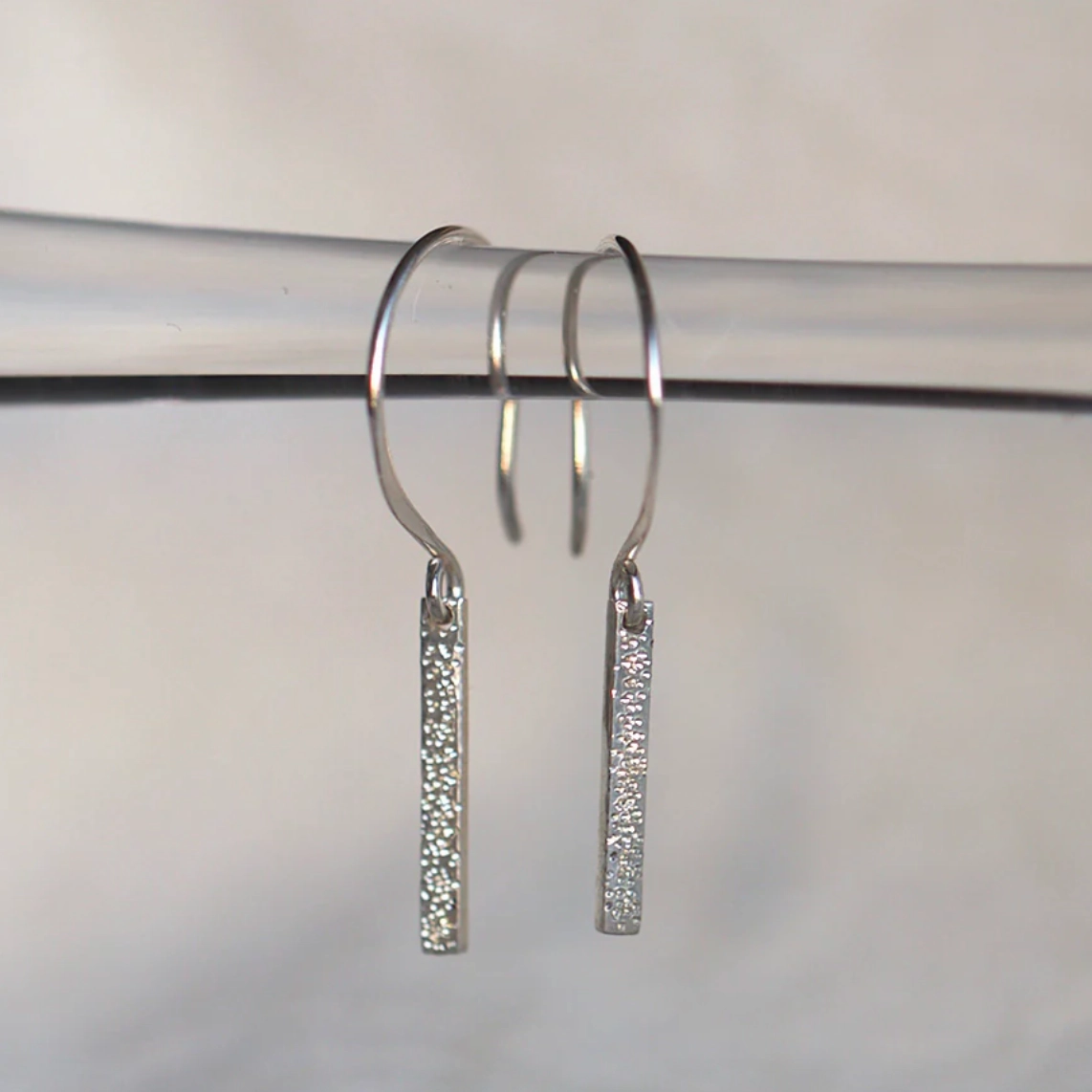 Diamond Dusted Bar Earrings Vibrant Jewelry Design