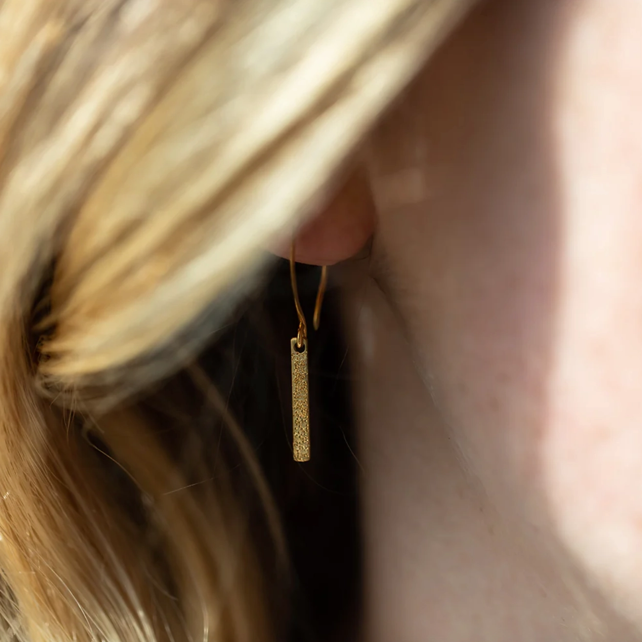 Chic Touch Diamond Dusted Bar Earrings