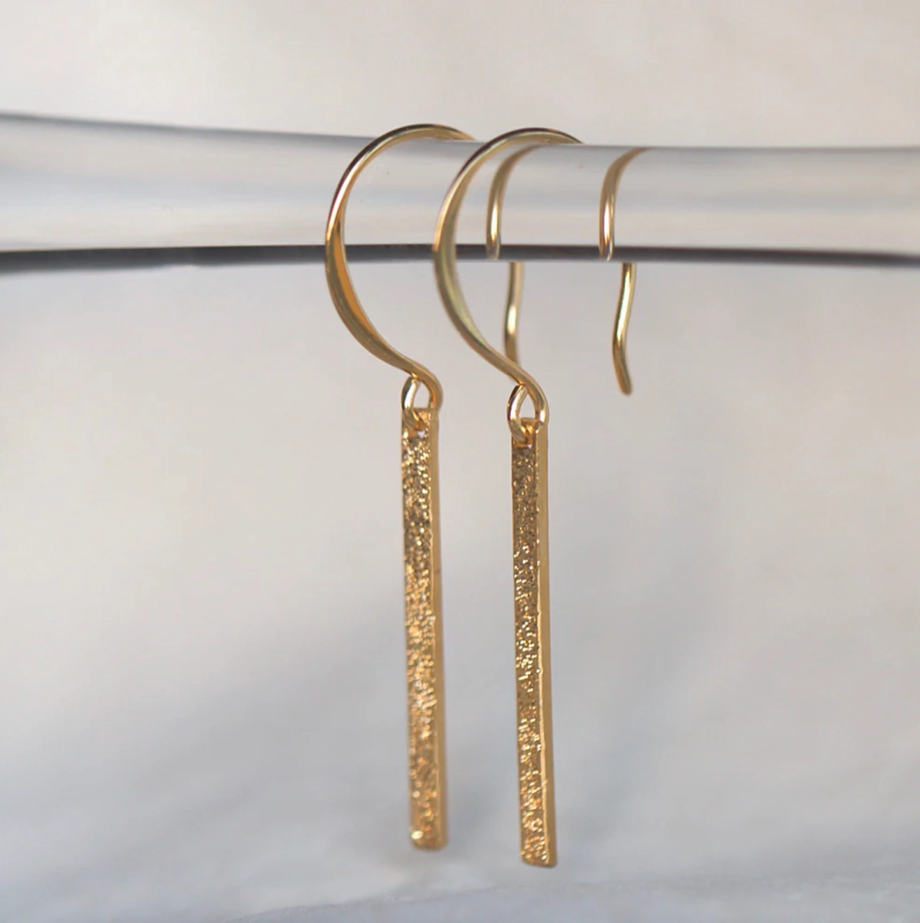 Polished Pieces Diamond Dusted Bar Earrings