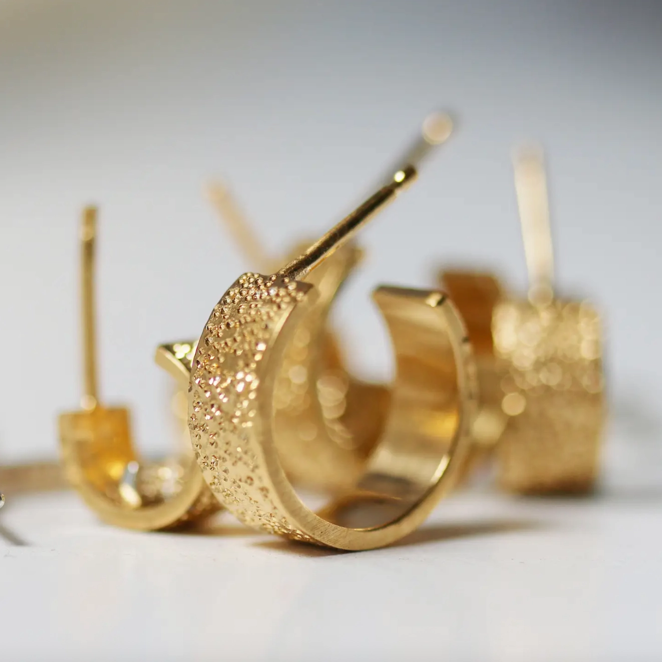 Diamond Dusted Chubby Huggie Hoops Creative Glance Everyday Set