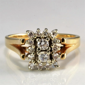 Diamond Petal Cluster Ring | 0.28ctw | SZ 6 | Weekend Style Casual Design