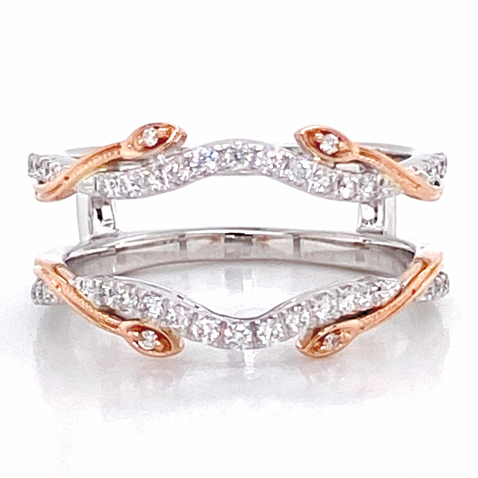 Diamond Ring Guard  in 14K White/Rose Gold (0.25ctw) Timeless Finish