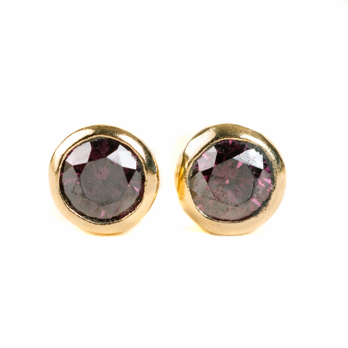 Diamond Stud Earrings - 18ky Gold   Colored Diamonds Fall Mood Favorite Accent