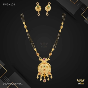 Antique Round AD Mangalsutra and Earing for women - FWGM128 Stylish charm