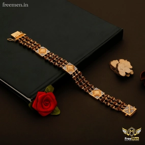 Freemen AD Rudraksha three line bracelet  - FM059 Fresh Sparkle Statement Glow