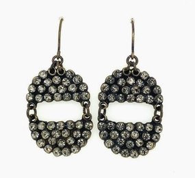 Neat Detail Double Crown Dangle Earrings