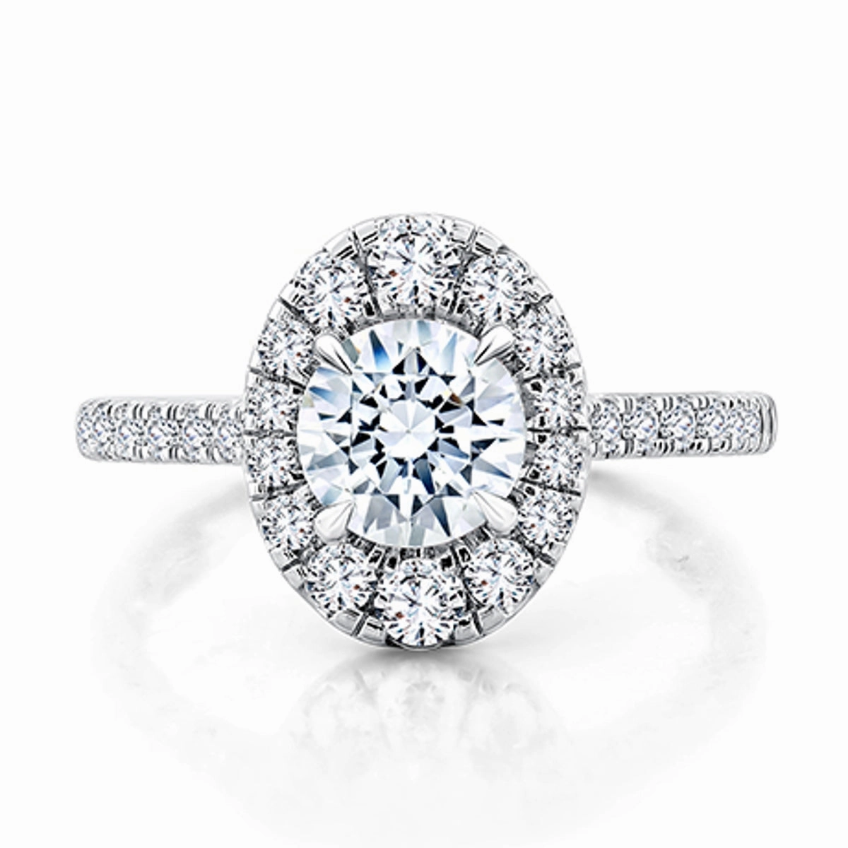 A. Jaffe Halo Engagement Ring Setting in White Gold For Everyone Artisan Style