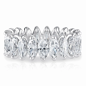Delicate Look A. Jaffe Marquise Diamond Eternity Ring in White Gold