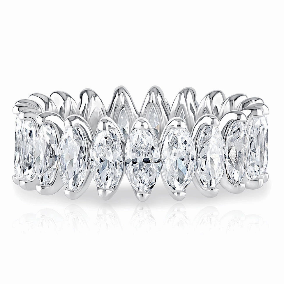 Delicate Look A. Jaffe Marquise Diamond Eternity Ring in White Gold