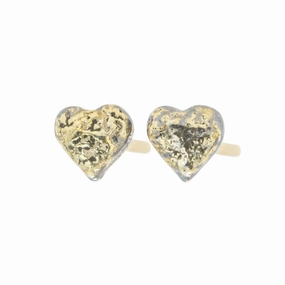 Evening Look Luxury Mood Dusted Love Studs - 22k/18k Gold, Oxidized Silver