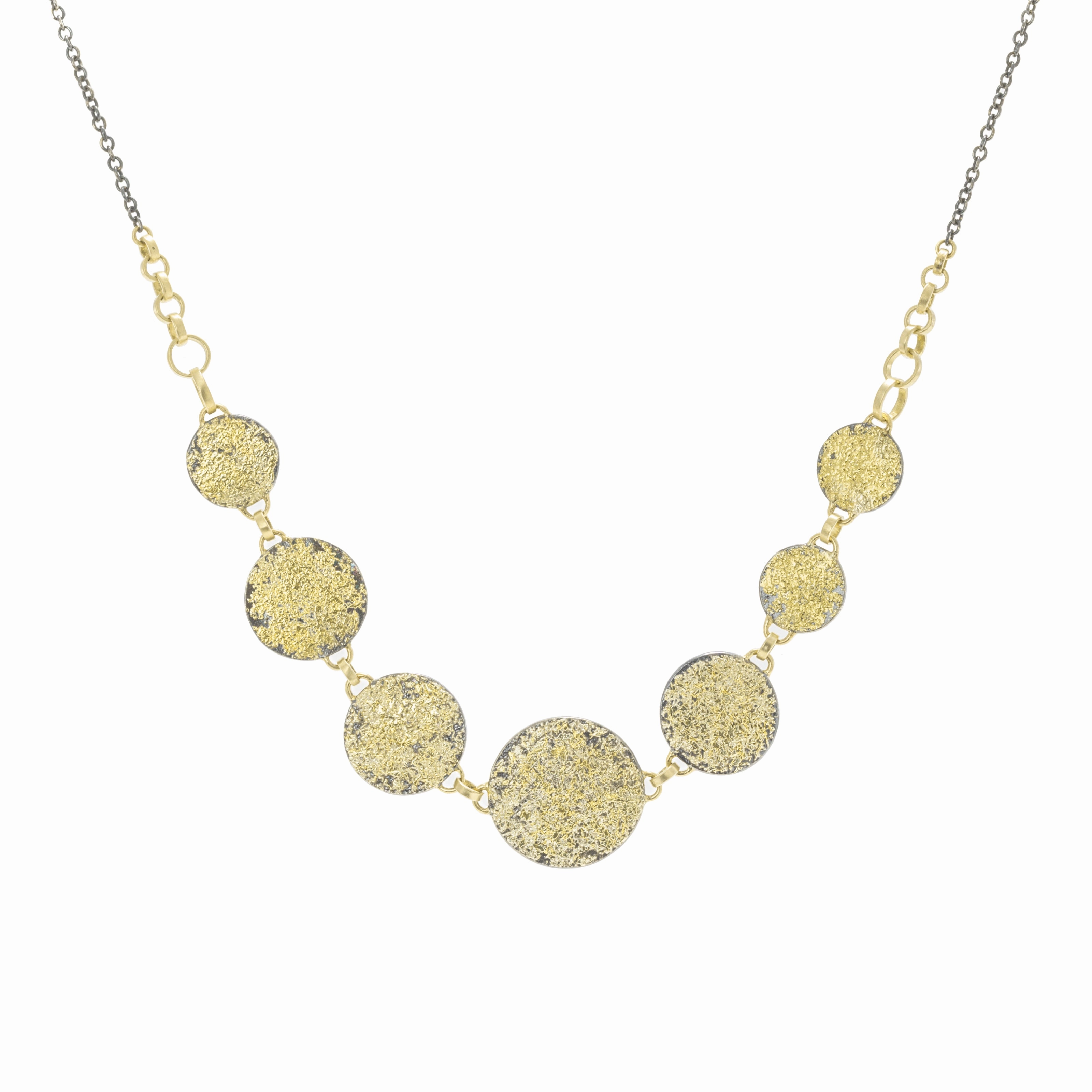 Daily Layer Premium Piece Dusted Statement Necklace - 22ky Gold, 18ky Gold   Oxidized Silver