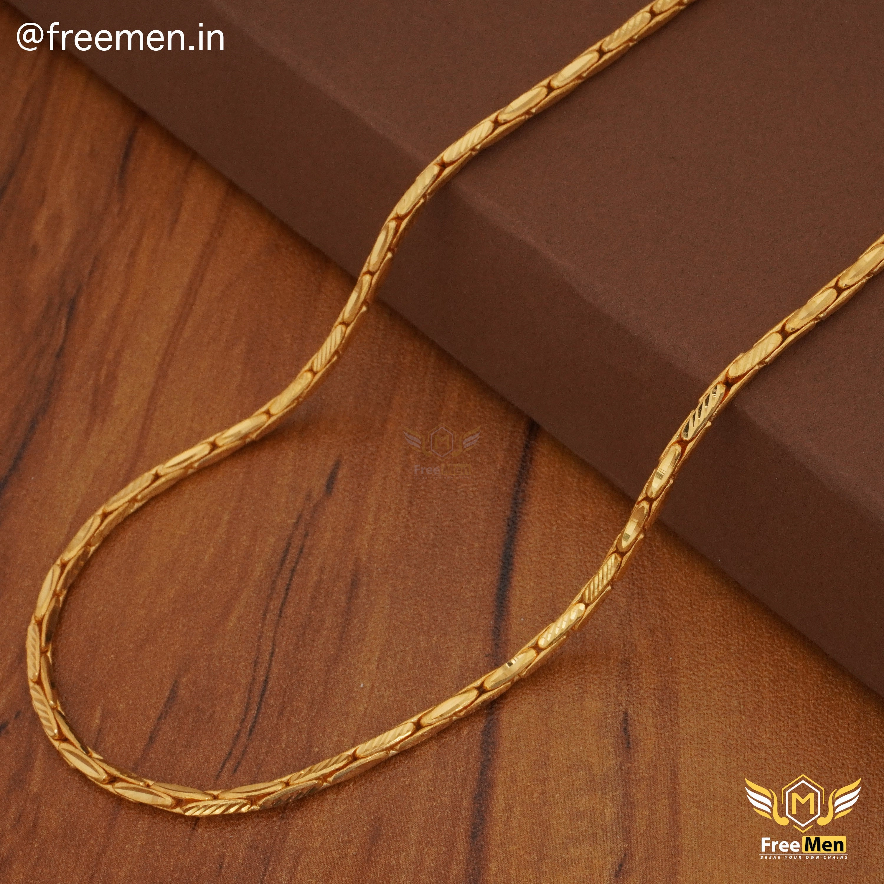 Freemen Modish Long Raise Link Gold Plated Chain - FMGC30 Evening Feature